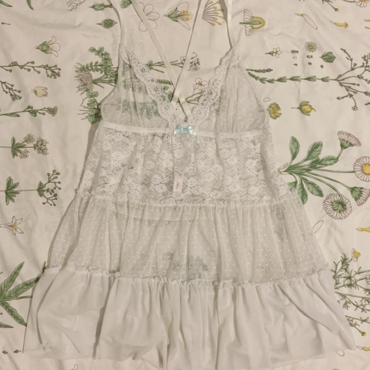 Babydoll white lingerie dress/top White lace,... - Depop