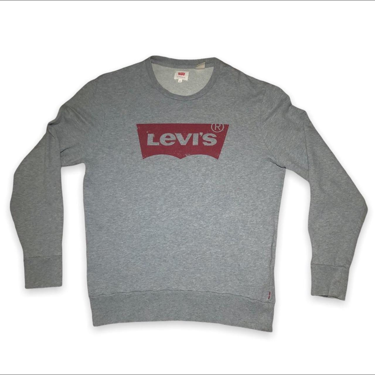 Levis Sweatshirt Grey / Red Logo RRP:£55.00 Worn a... - Depop