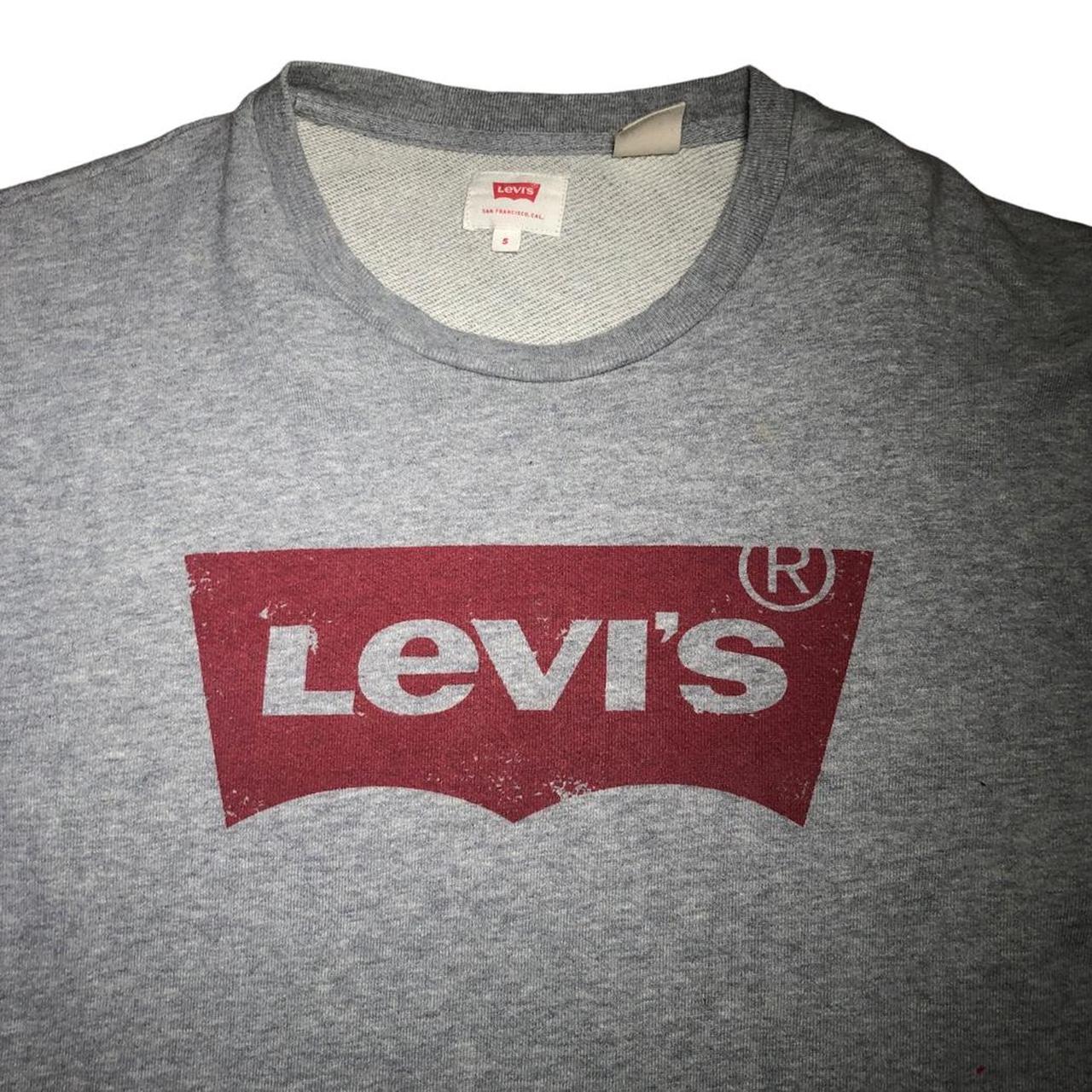 Levis Sweatshirt Grey / Red Logo RRP:£55.00 Worn a... - Depop