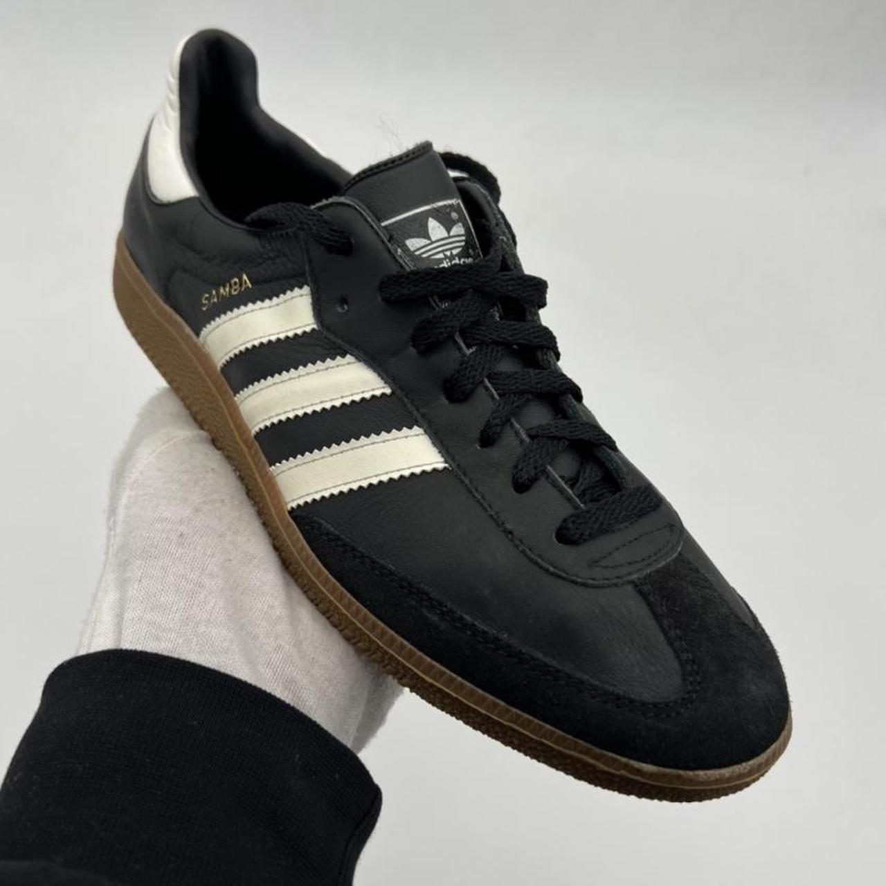 ADIDAS SAMBA BLACK TRAINERS UNISEX UK9 // A14... - Depop