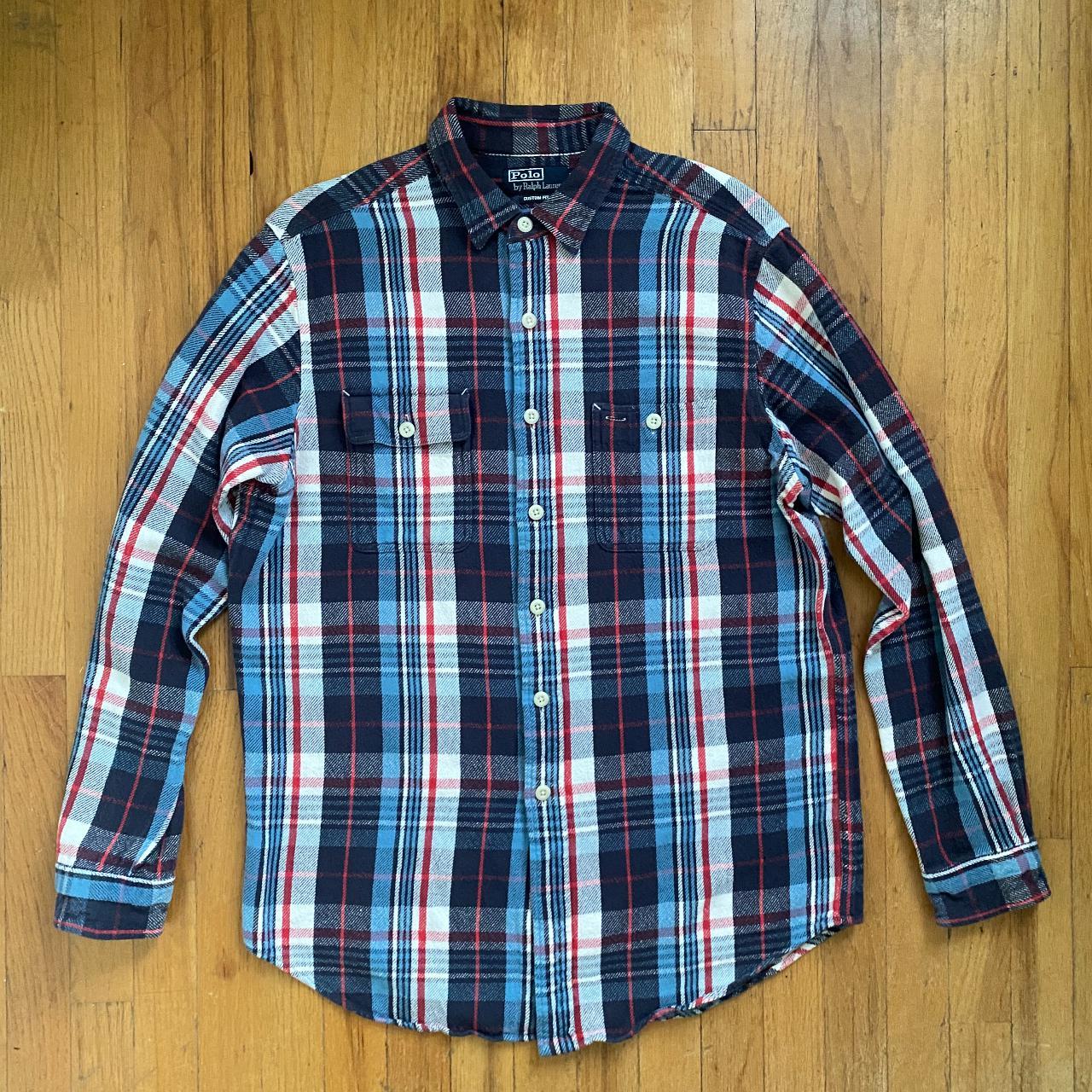 Polo by RL blue, white, and red flannel shirt -... - Depop