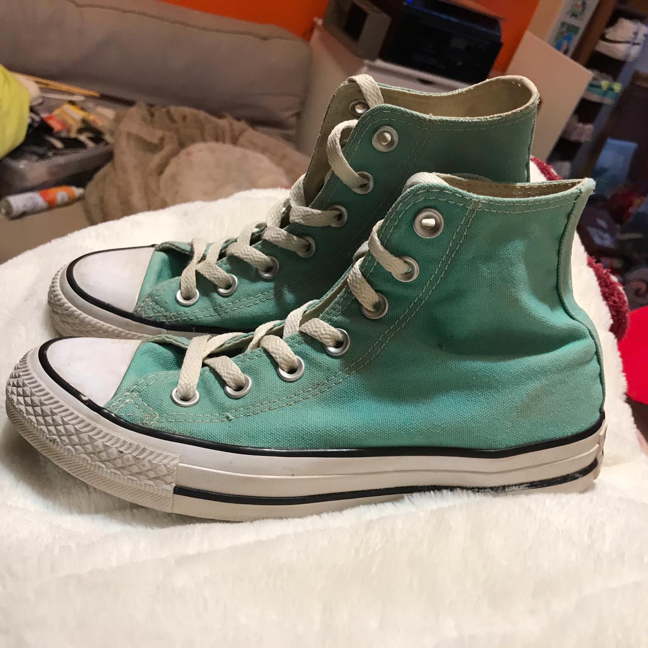 Teal converse Women’s size 6.5 - Depop