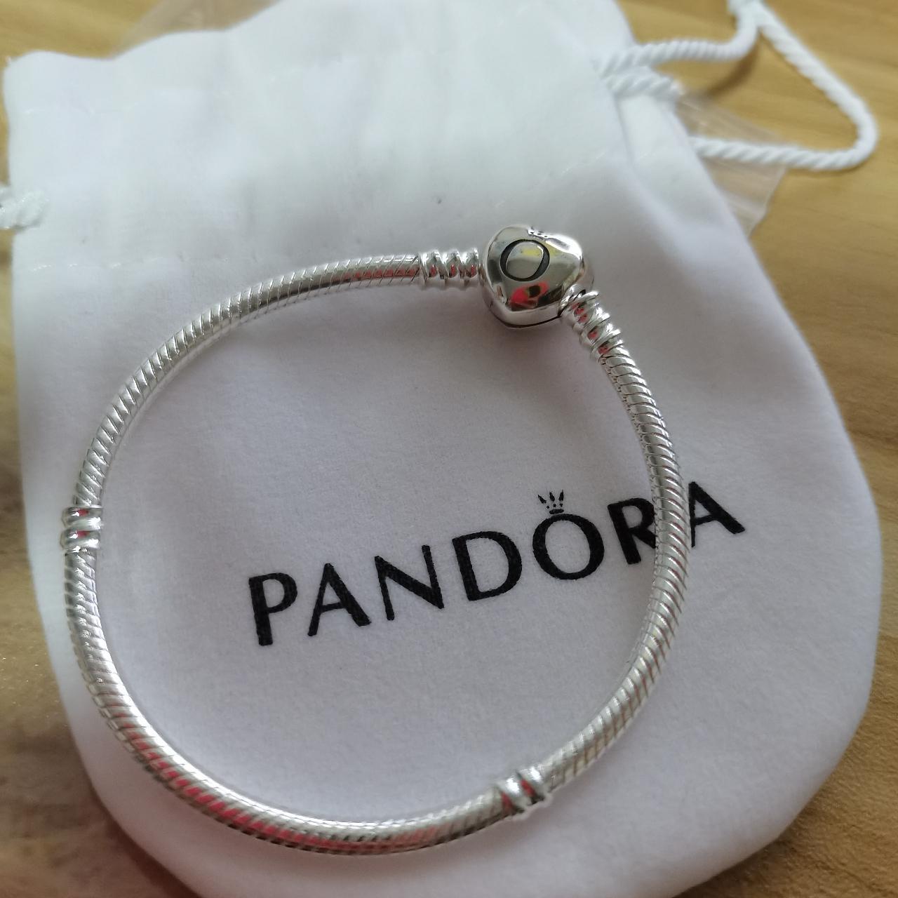 Pandora Silver Snake Barrel Clasp Chain Charm - Depop