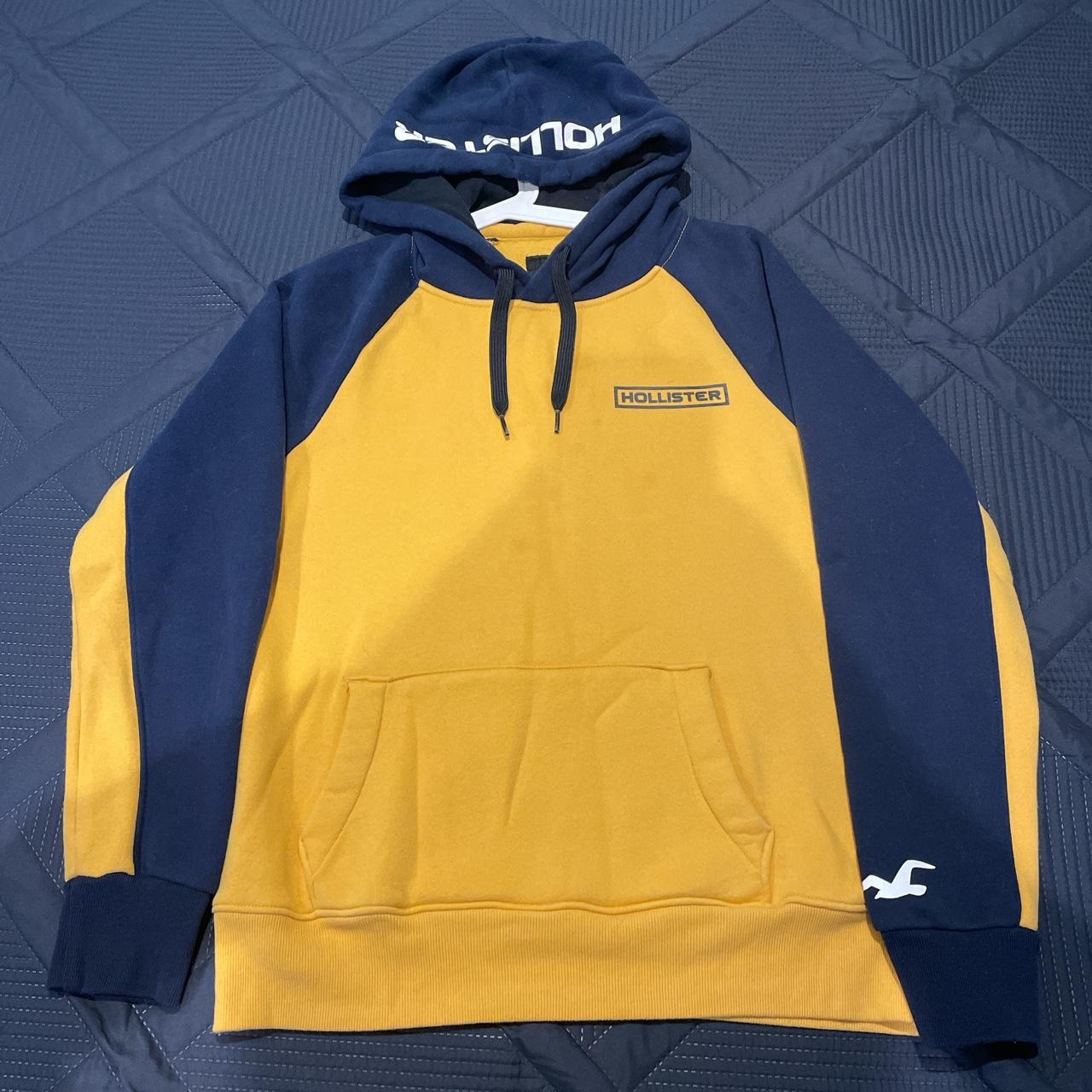 Blue and yellow hollister on sale hoodie