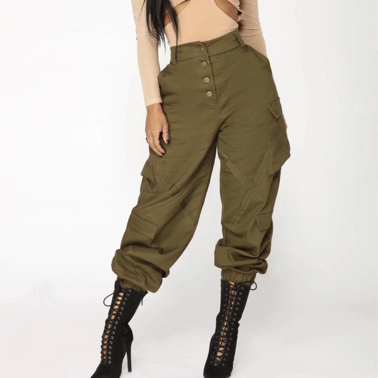 Fashion Nova cargo pant Available in Olive and... - Depop