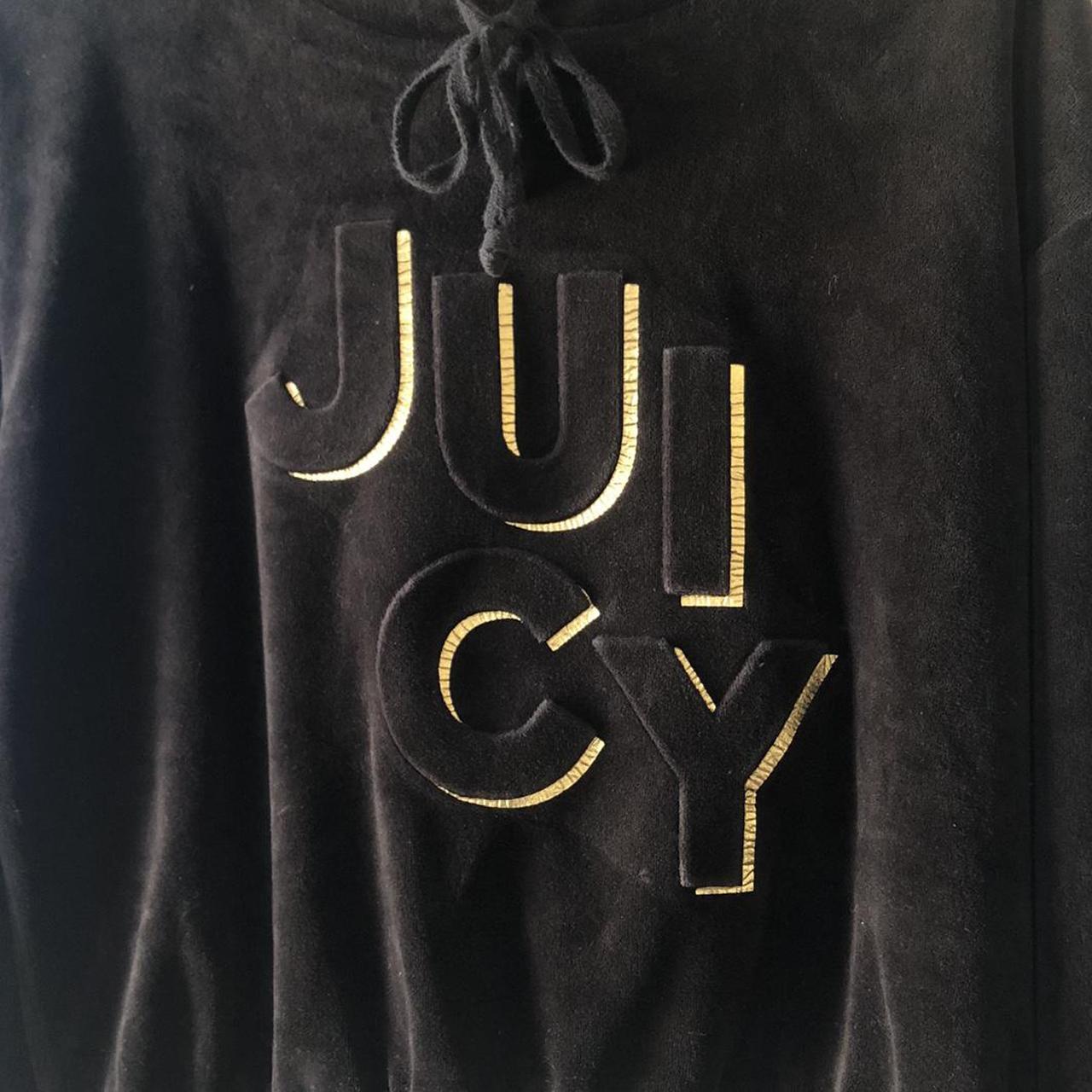 Y2K Juicy Couture Black Label 3D graphic gold logo... - Depop