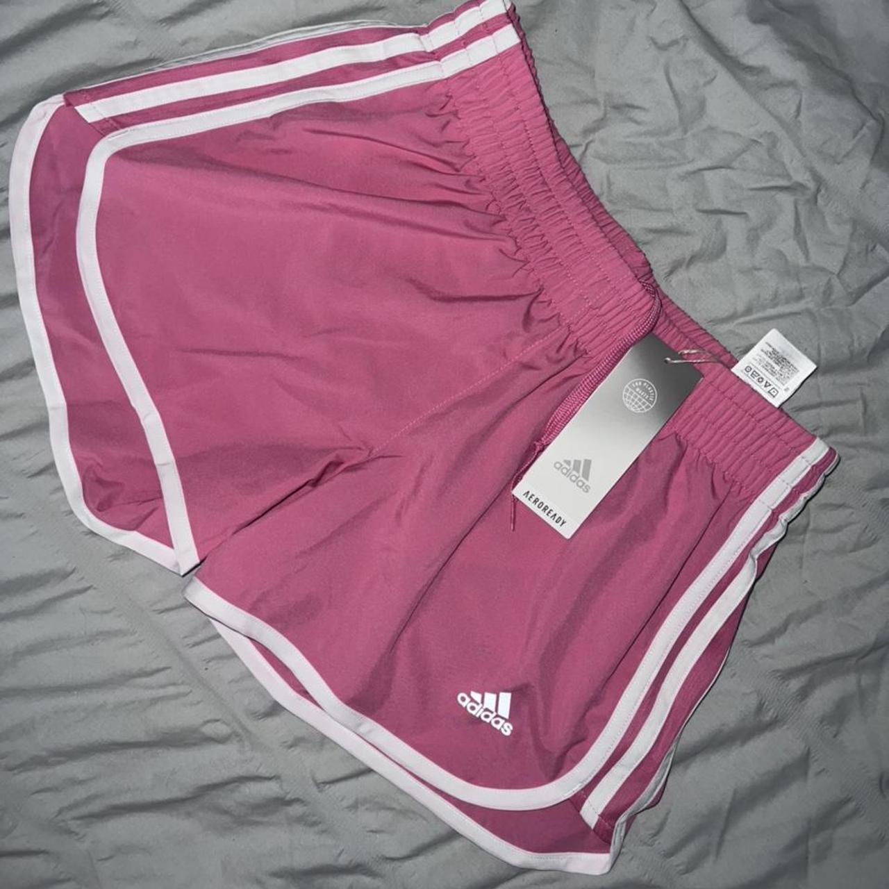 Adidas pink shorts with adjustable waist💗 Size 6... - Depop