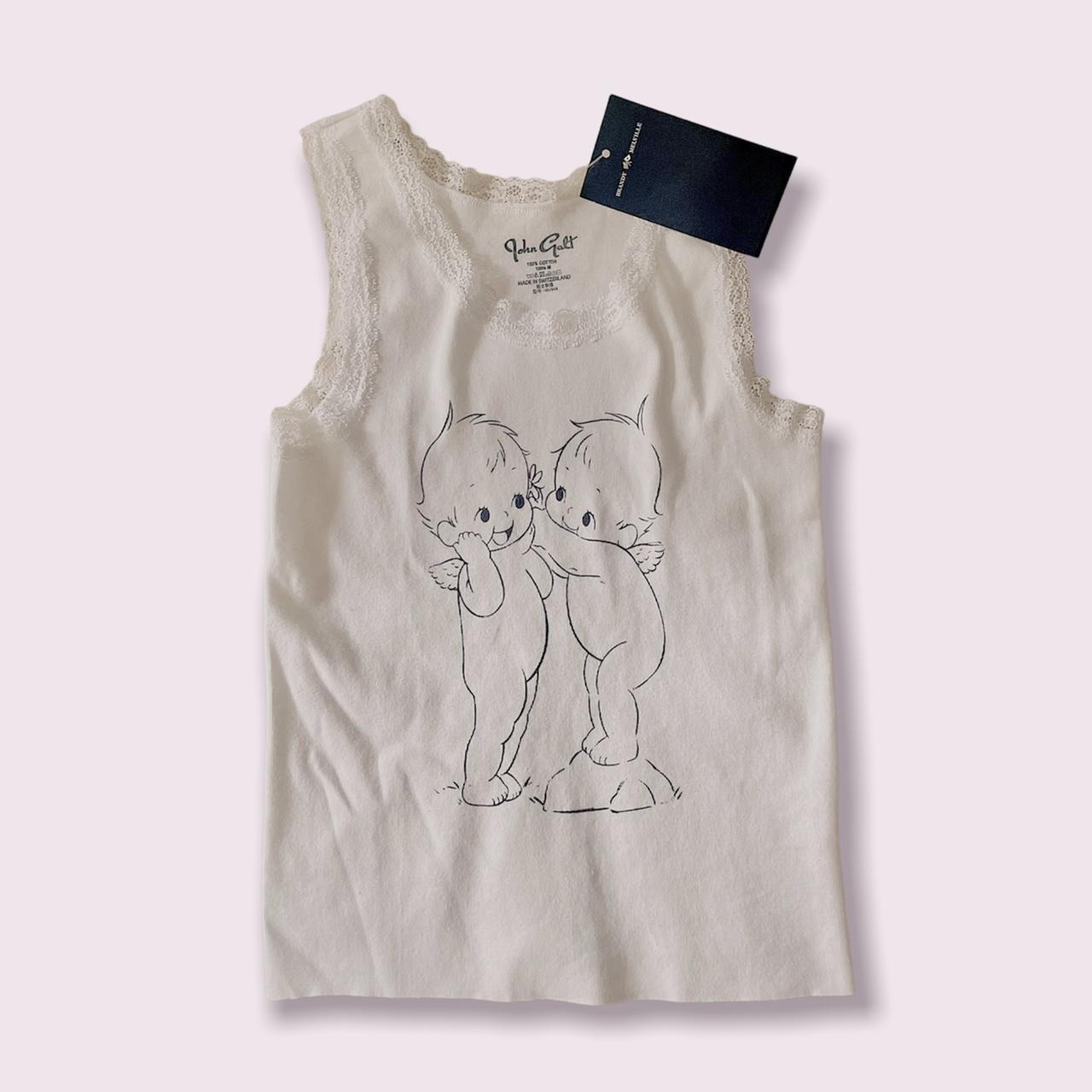 ♡Brandy Melville Baby Angels Graphic Lace Ronnie... Depop