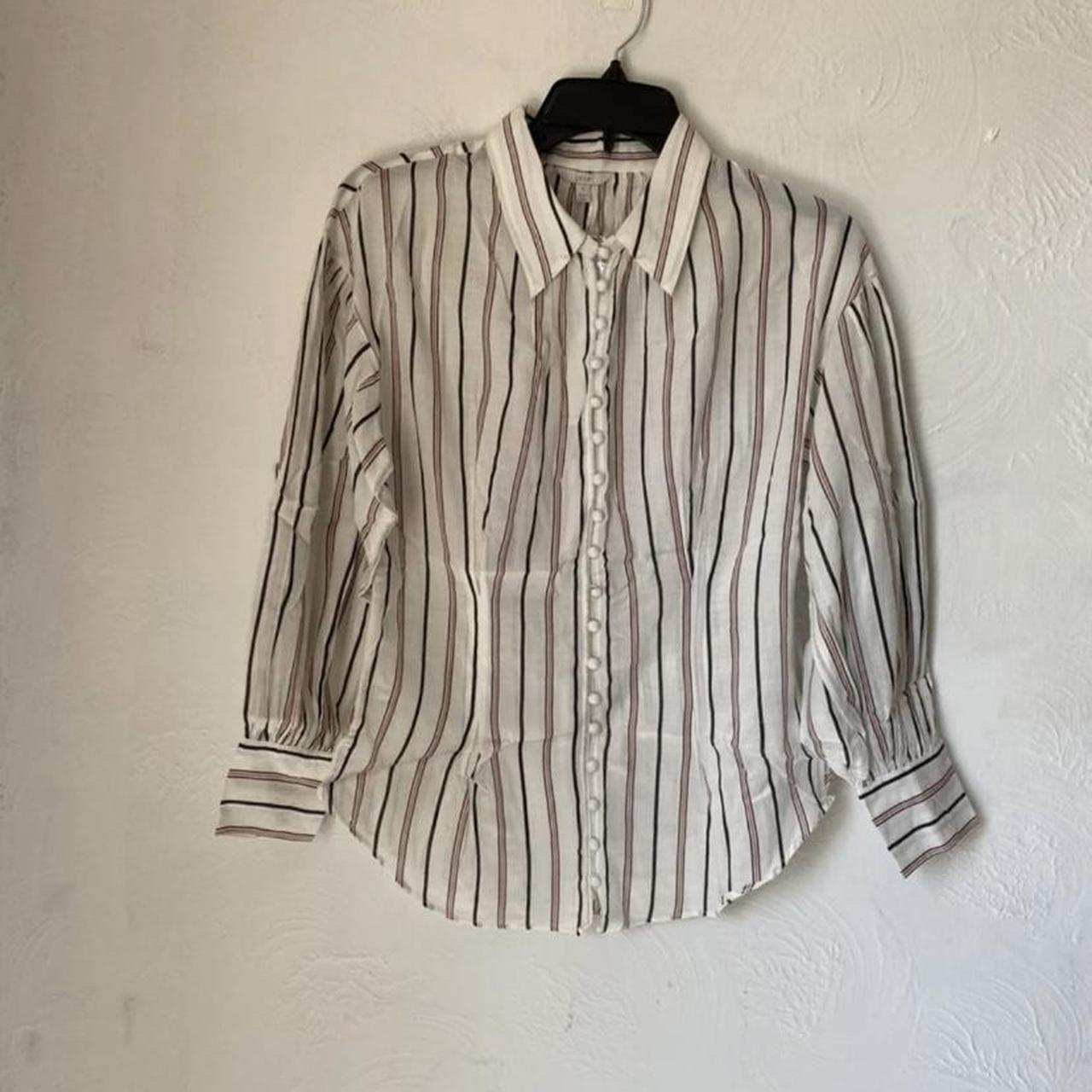 Joie Minya orders Stripe Button-Down Blouse Ballon Long Sleeve Size Small