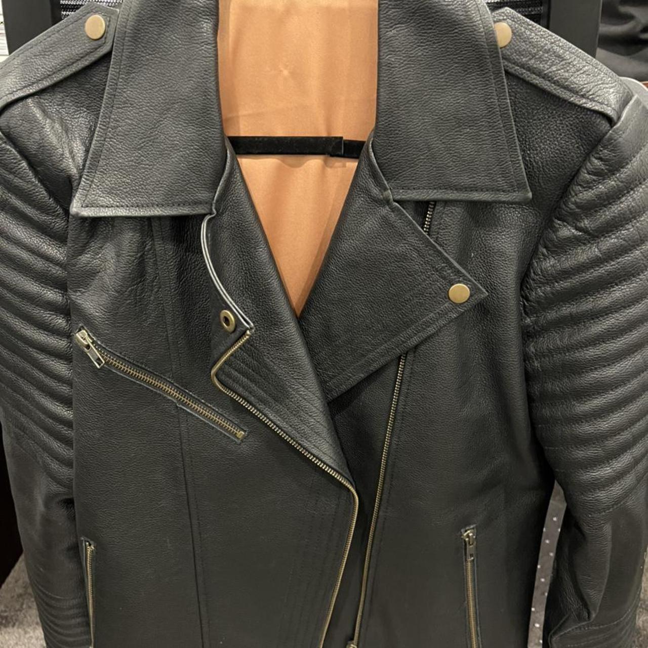 Double breasted Cow Leather Bikers Jacket. Made... - Depop