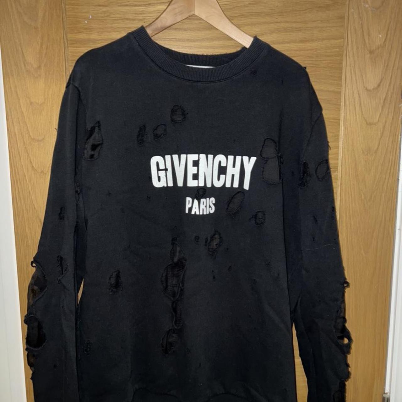 Givenchy ripped sweatshirt black large Lining Depop