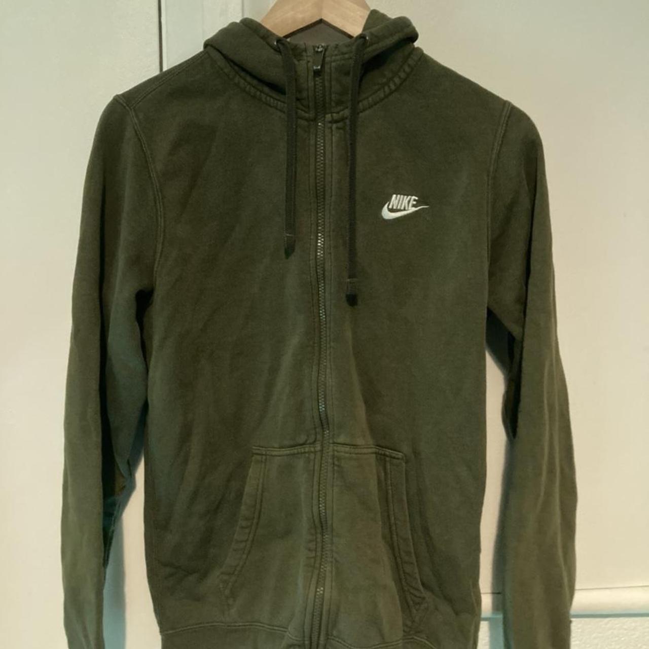 Green Nike windbreaker zipup hoodie White Nike... Depop