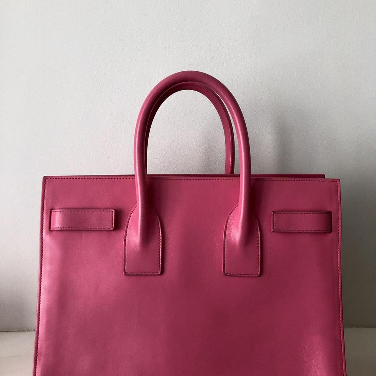 Saint Laurent leather pink bag in very good conditions. - Depop