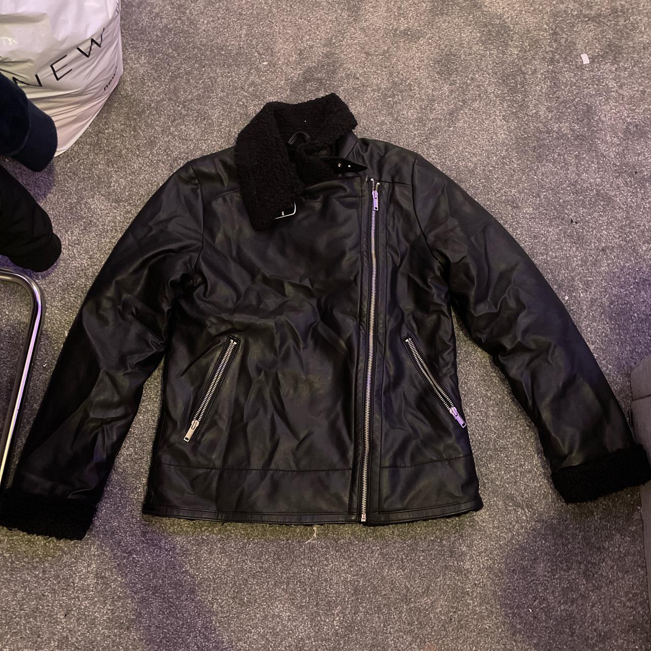 Hollister black hot sale leather jacket