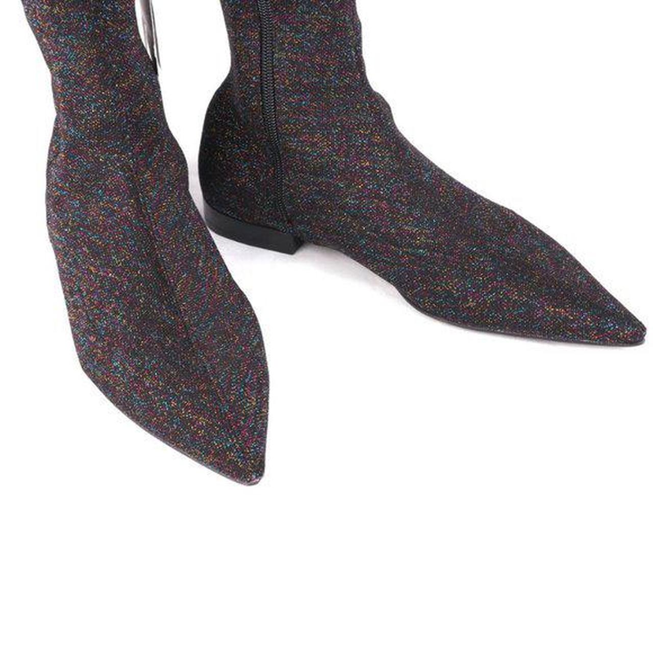 Zara Glitter Sparkle Over Knee Stretch Tall Boots... Depop