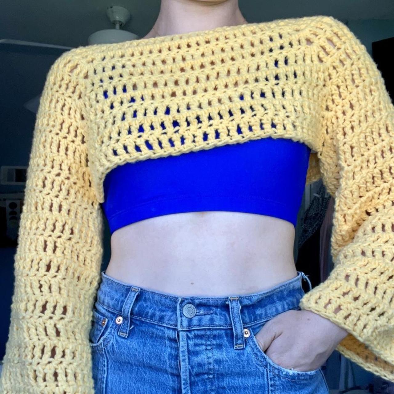 Women's Yellow Croptop Depop