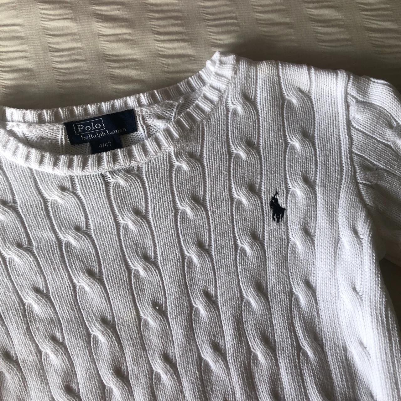 POLO RALPH LAUREN CABLE KNIT JUMPER - size 4... - Depop