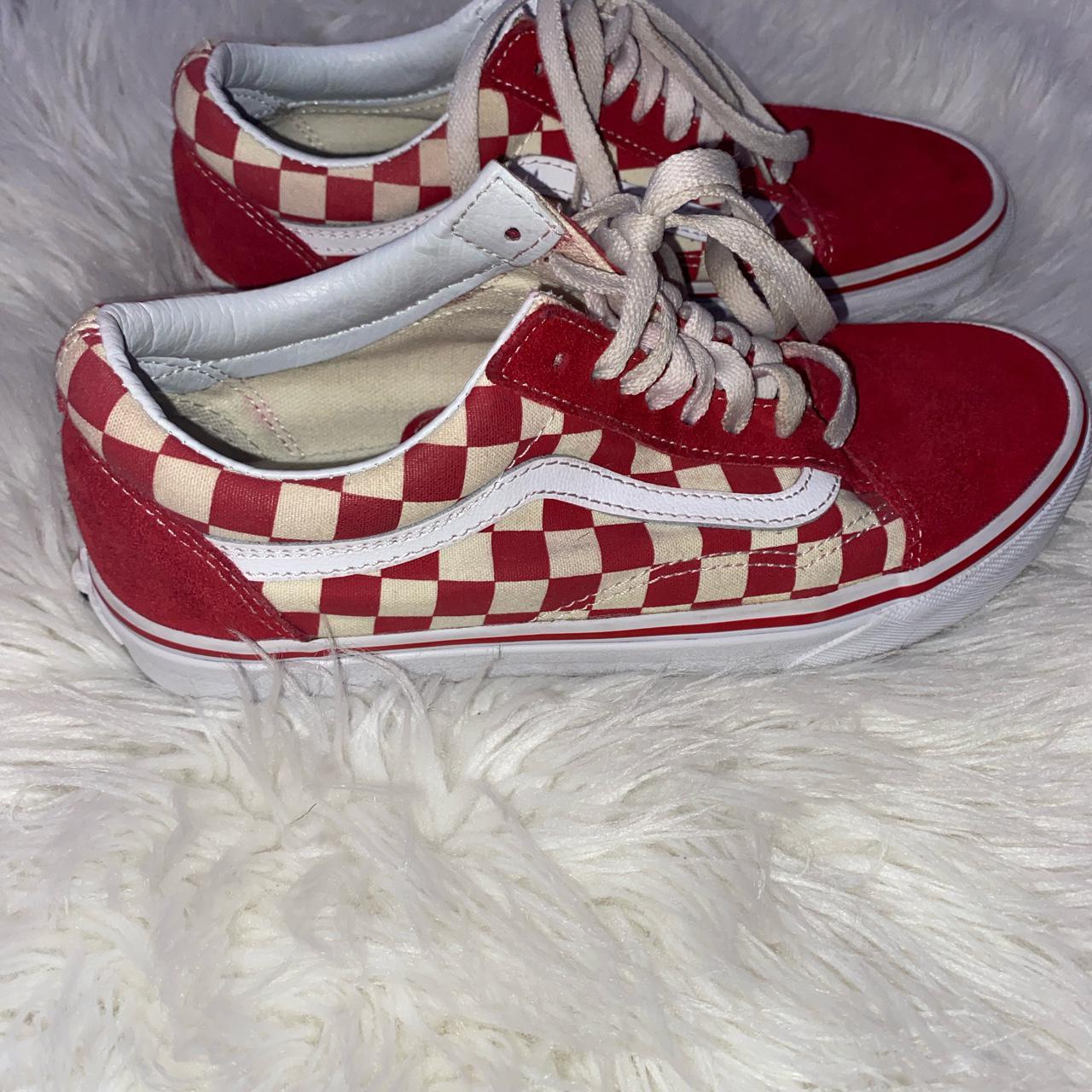 mens red checkerboard vans