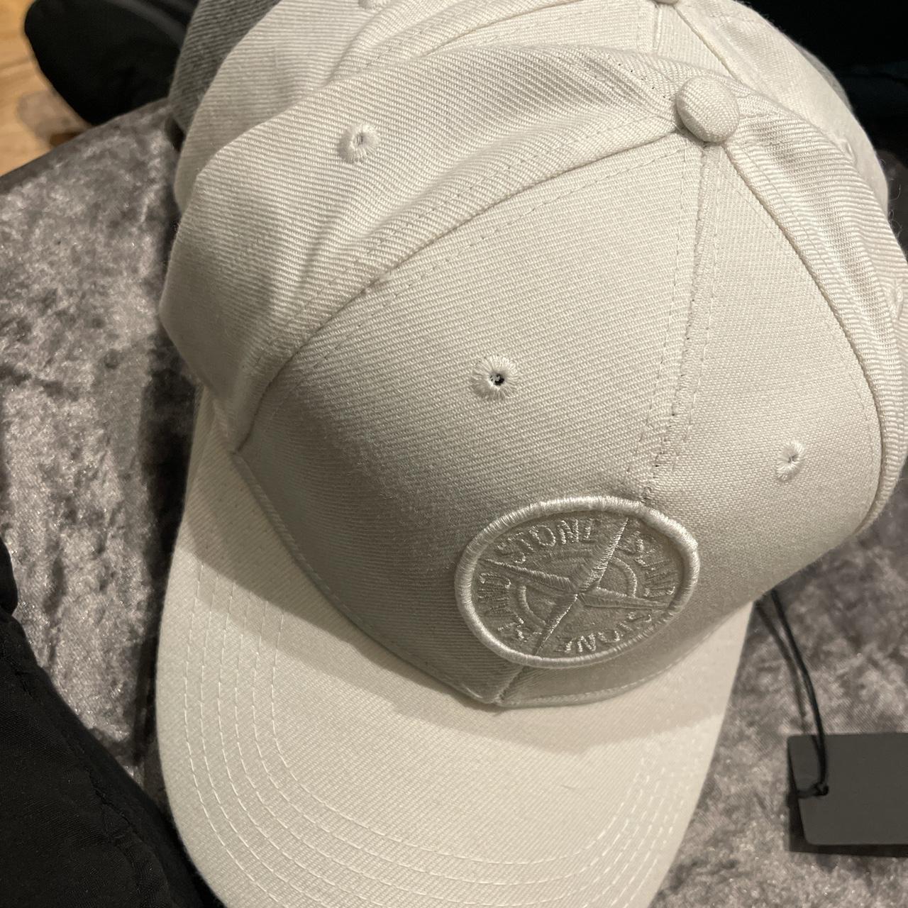 Stone island logo white baseball cap #stoneisland Depop