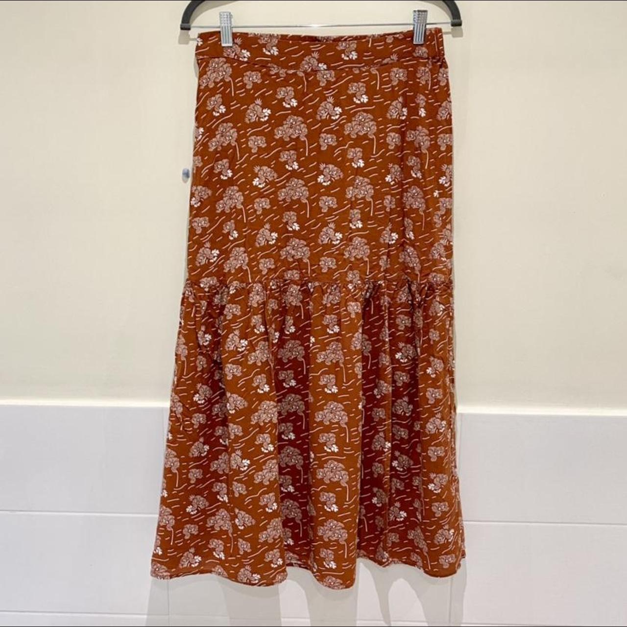 Women's Orange and White Skirt | Depop