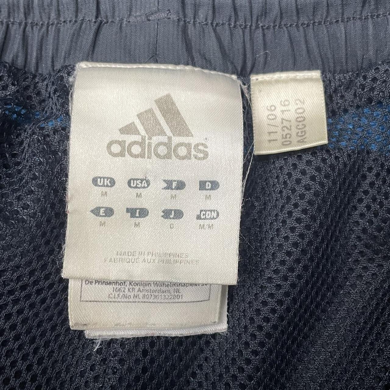 Adidas 00s vintage striped navy tracksuit bottoms... - Depop