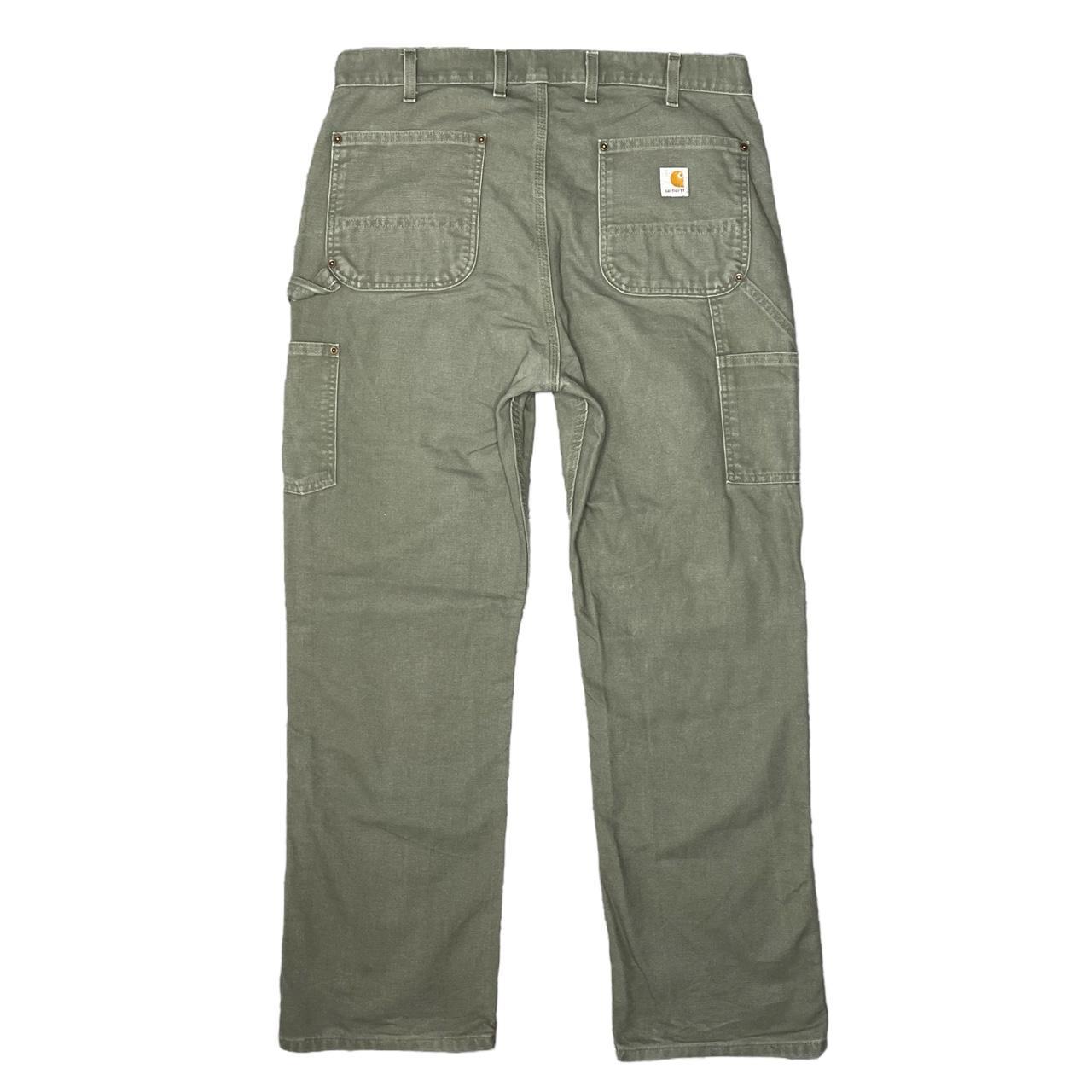 Carhartt olive green double knee carpenter cargos... Depop