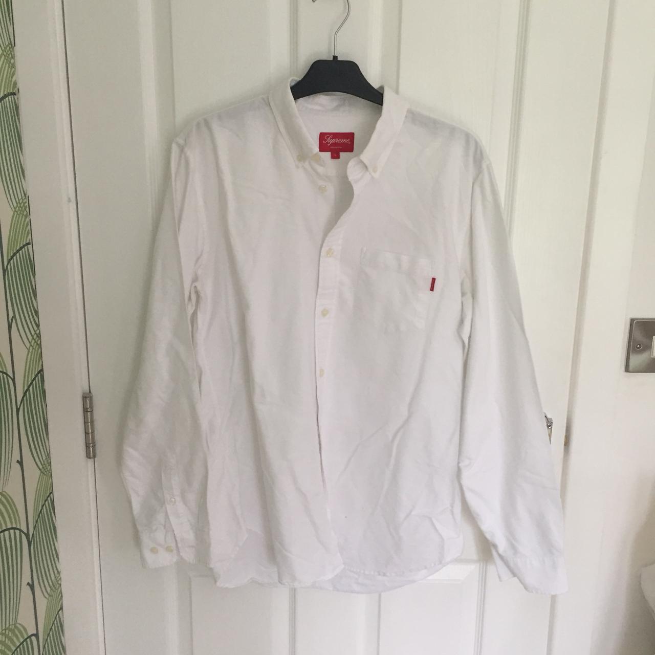 Supreme white oxford shirt Size large Great... - Depop