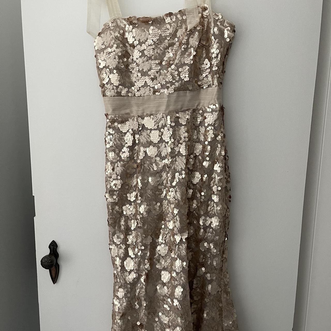 Sequined, gold, Elliatt midi dress - Depop