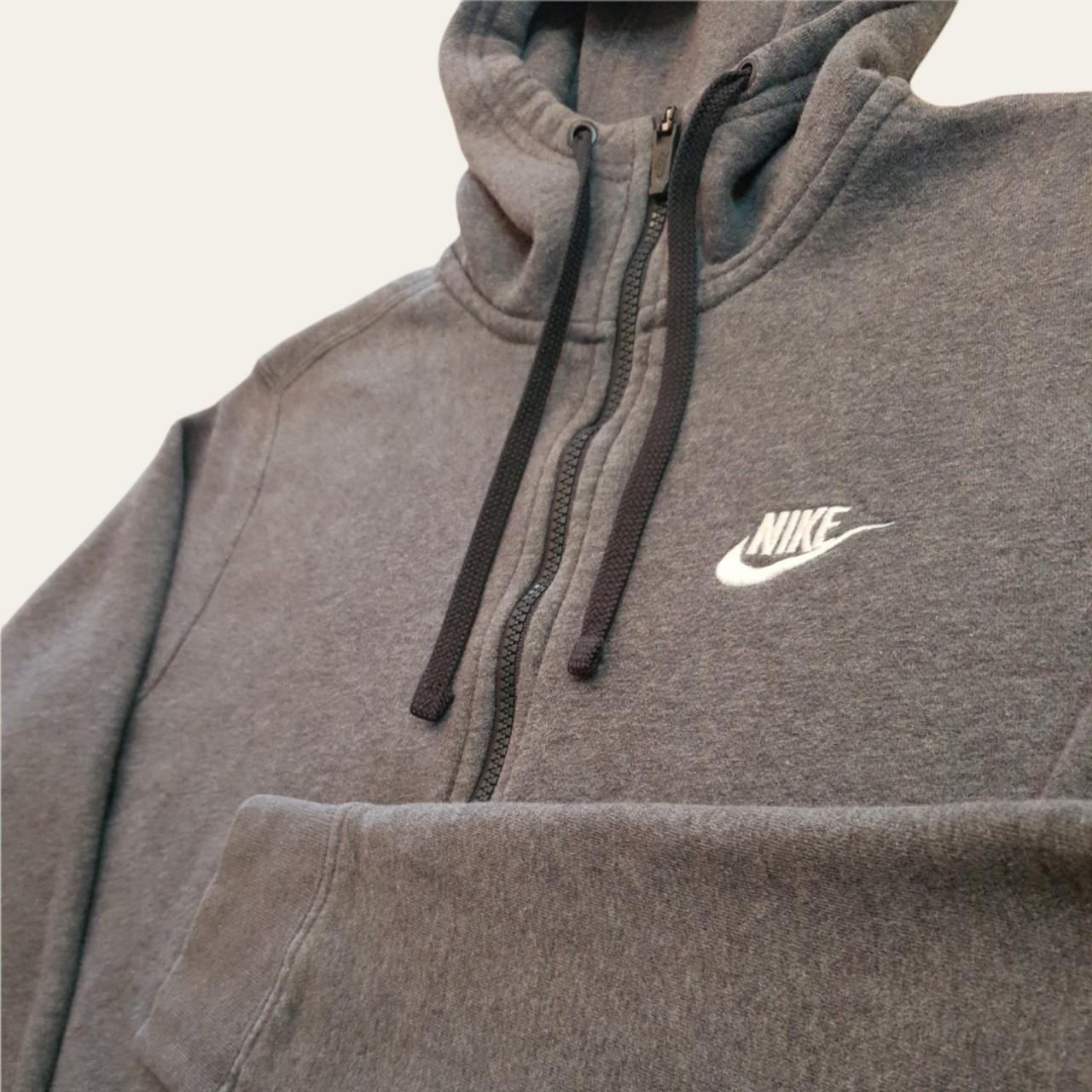 Nike Quarter Zip Hoodie In Grey With Embroidered Depop 2074