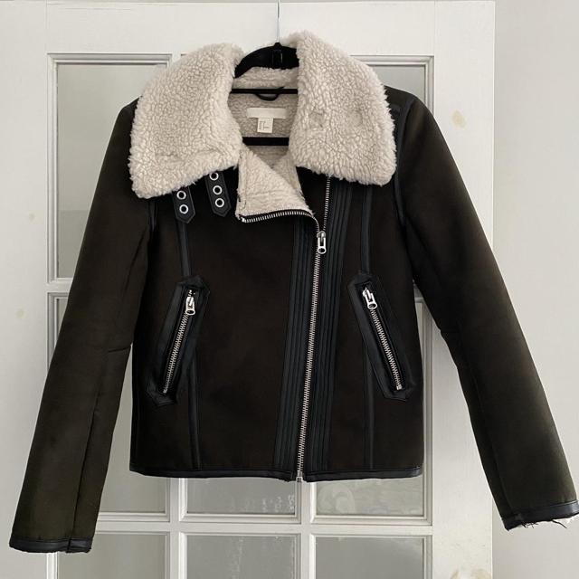 Pile biker jacket clearance h&m