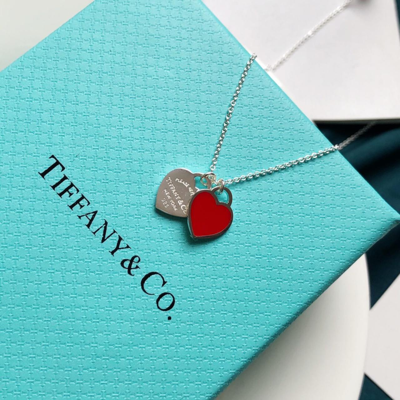 Tiffany Heart Necklace Red - Depop