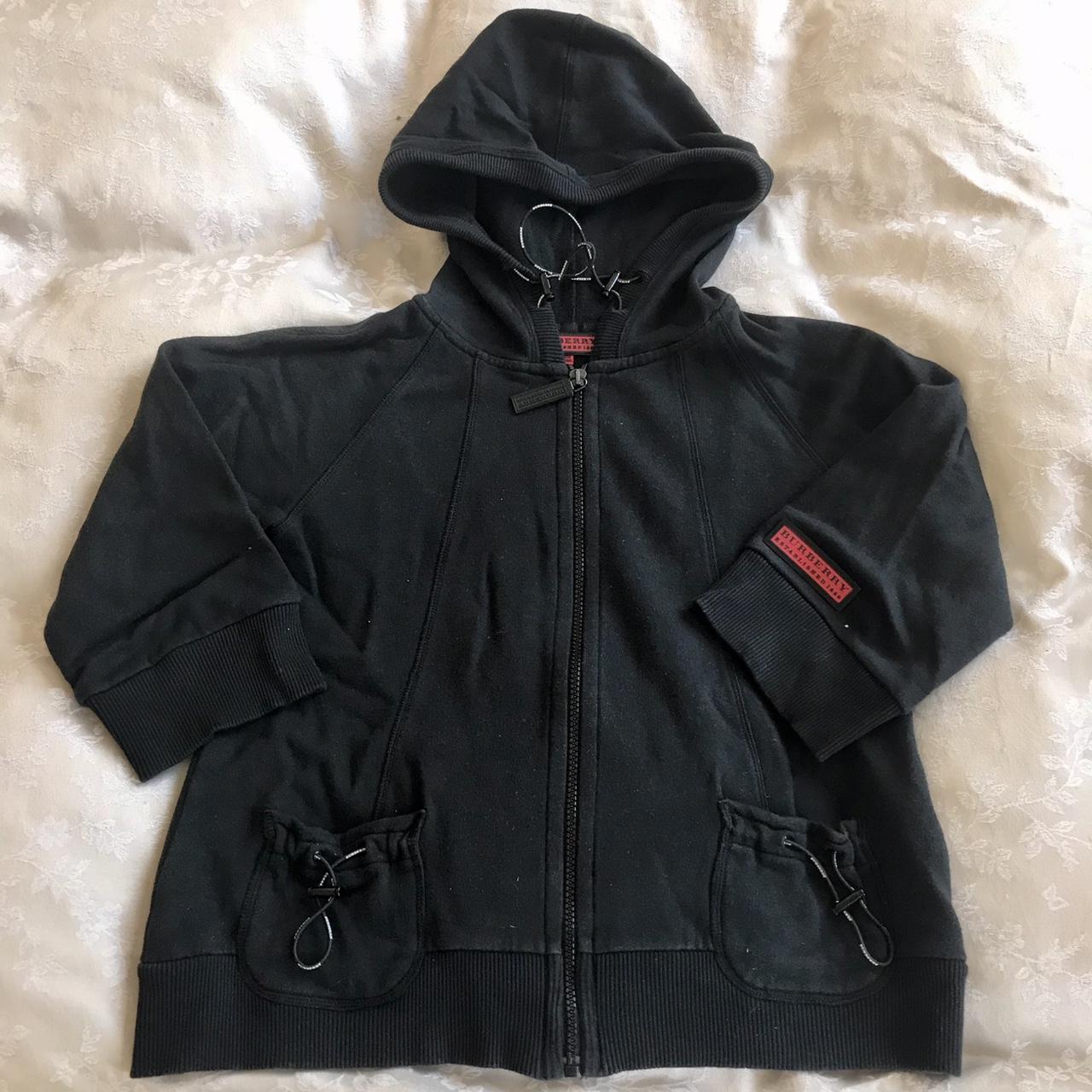 Burberry Women's Black and Red Hoodie | Depop