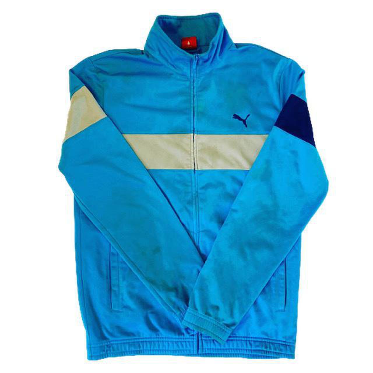 Vintage Puma Track Jacket in blue. Retro 90s Garm.... - Depop