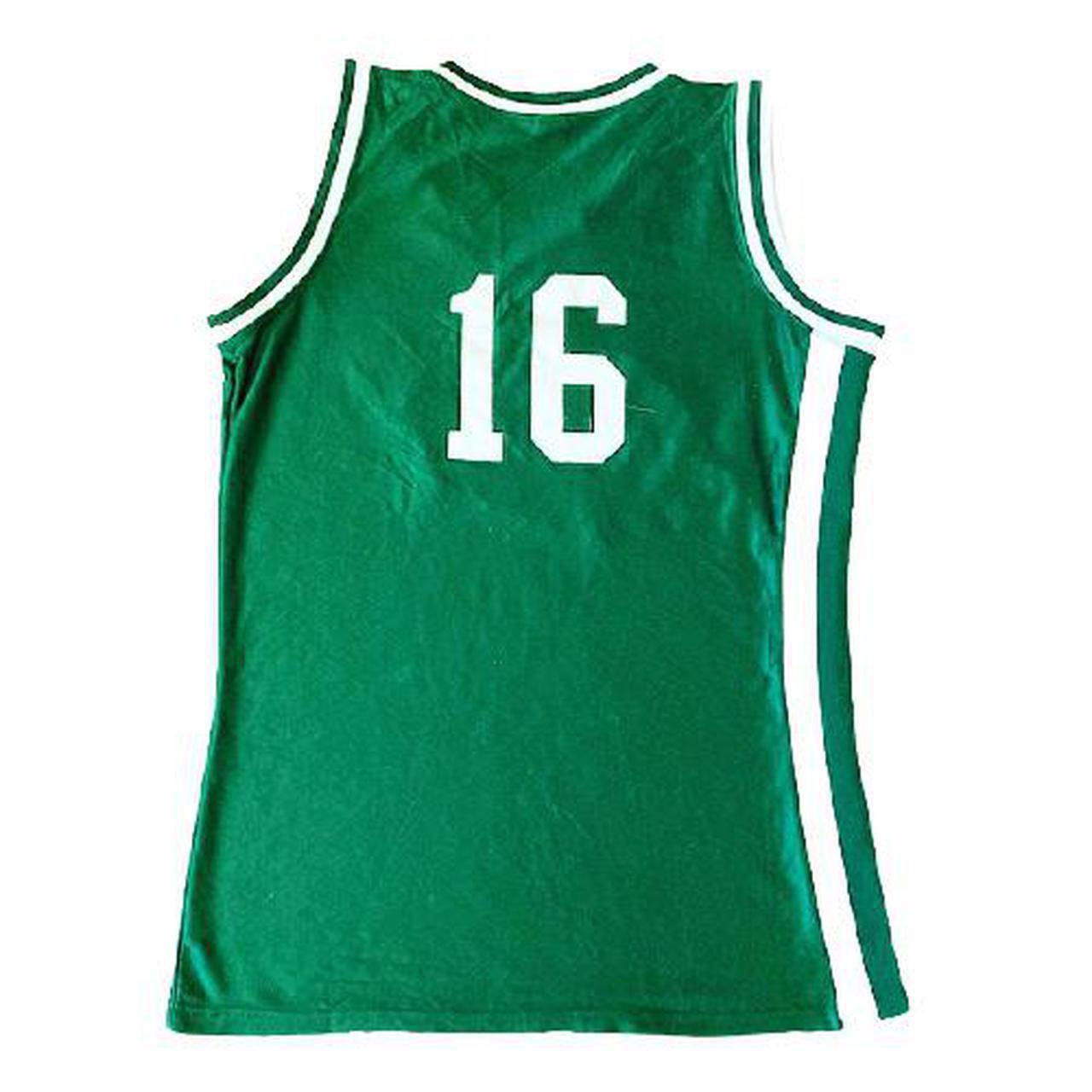 Vintage basketball vest in green with contrasting... Depop