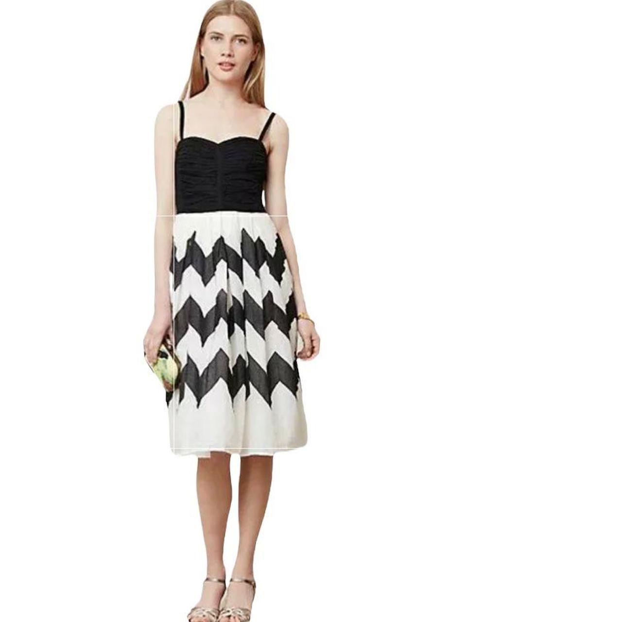 Chevron Stripe Strapless Dress