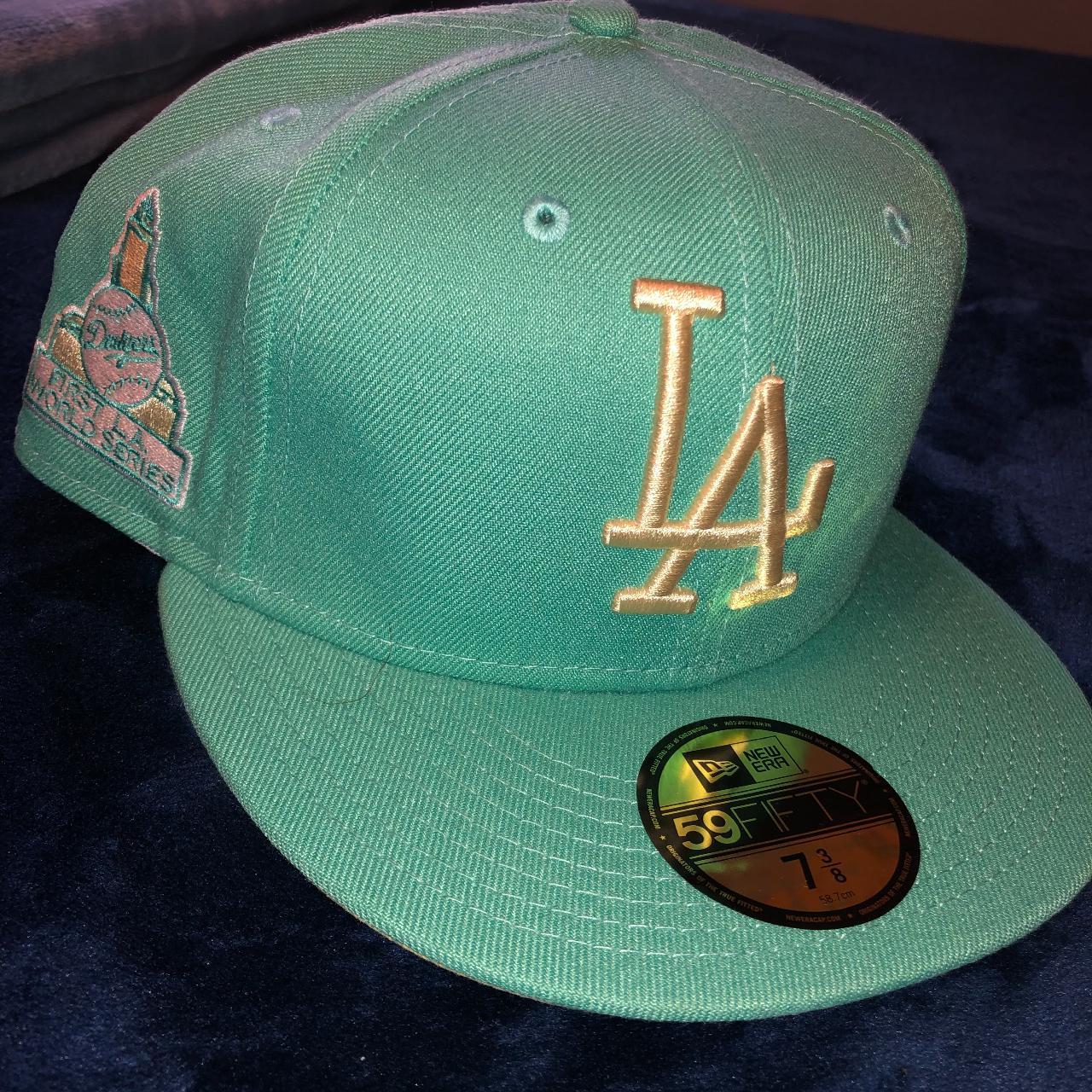 New Era Men La Dodgers Hats Fitted (Mint Yellow)