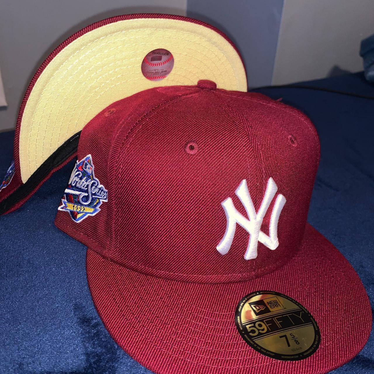 NEW YORK YANKEES 1999 WORLD SERIES RED YELLOW BRIM NEW ERA FITTED