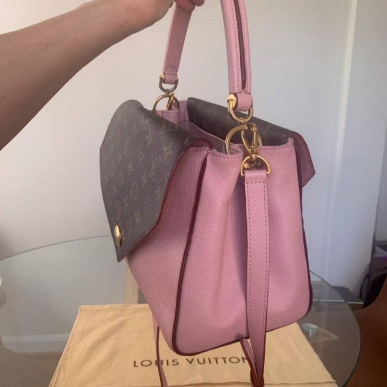 Louis vuitton double bag with pink strap hot sale