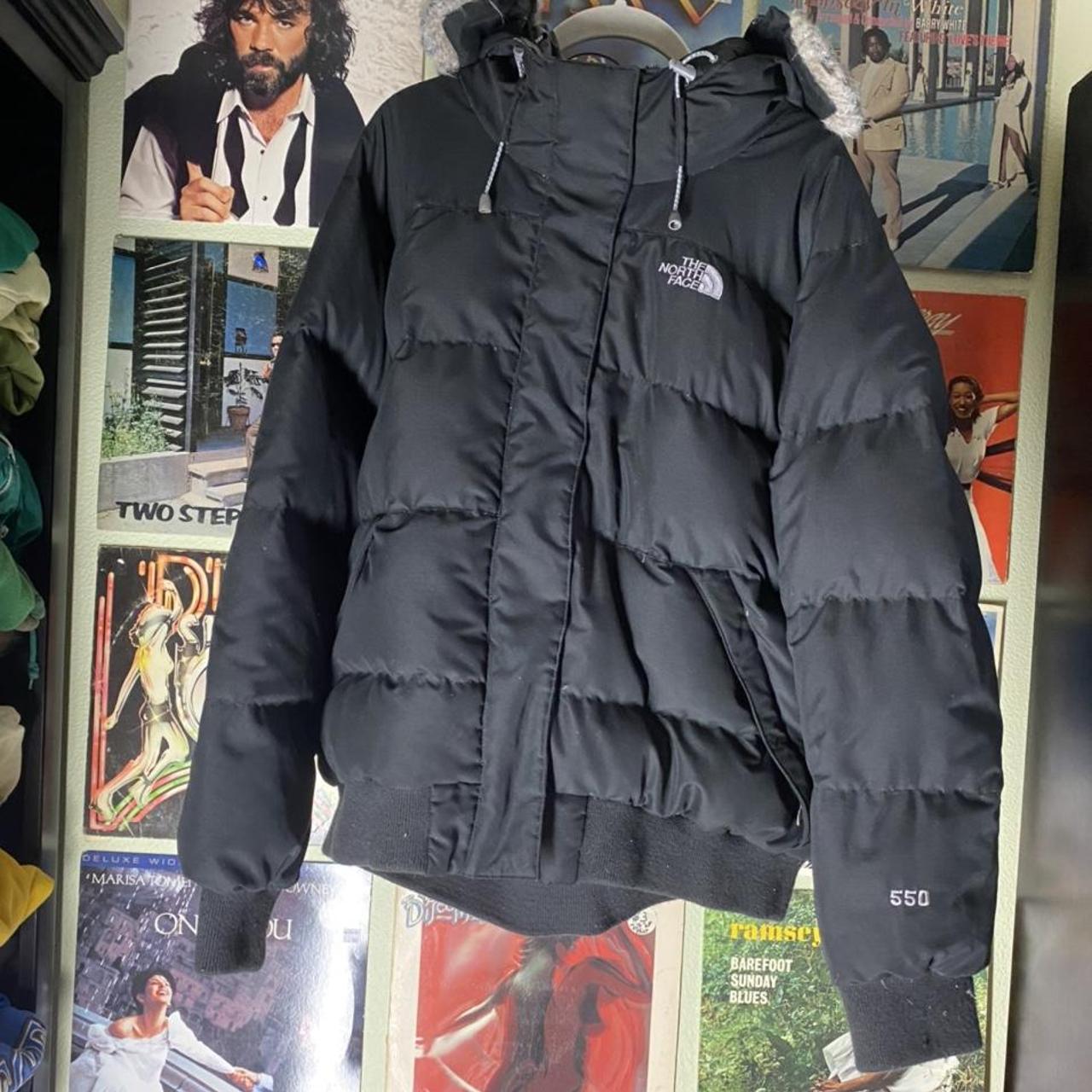 The North Face 550 Puffer with zip off fur/hoodie L... - Depop