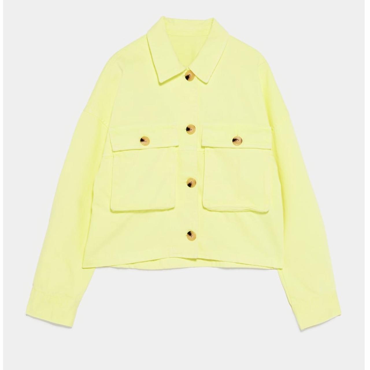 neon yellow denim jacket zara