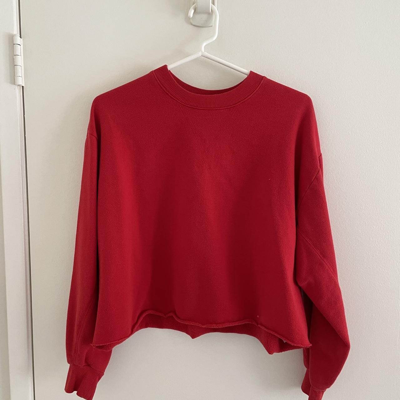 Cropped red wild fable sweatshirt. Worn once, - Depop