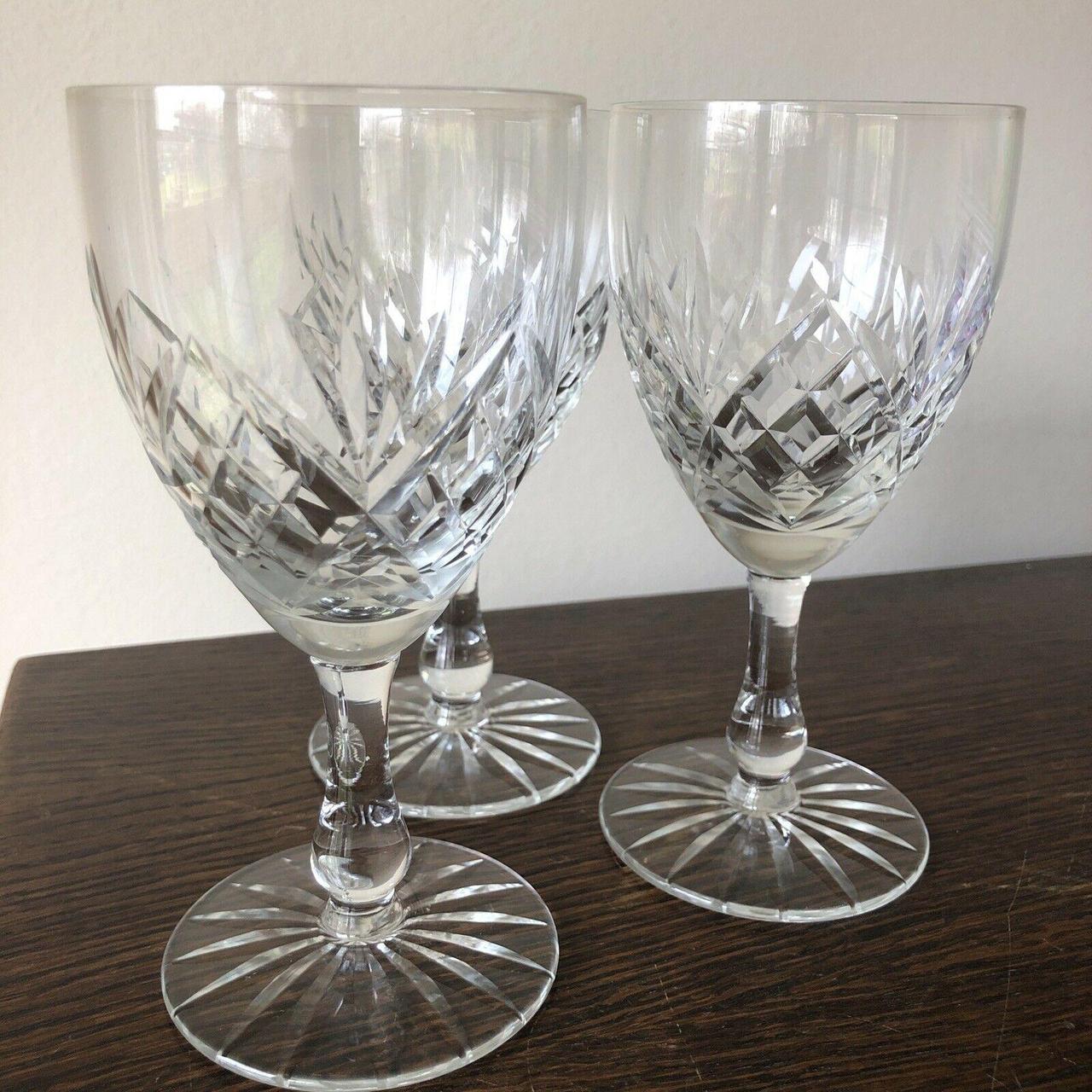 3x - Cut glass small white wine glasses - tipples... - Depop