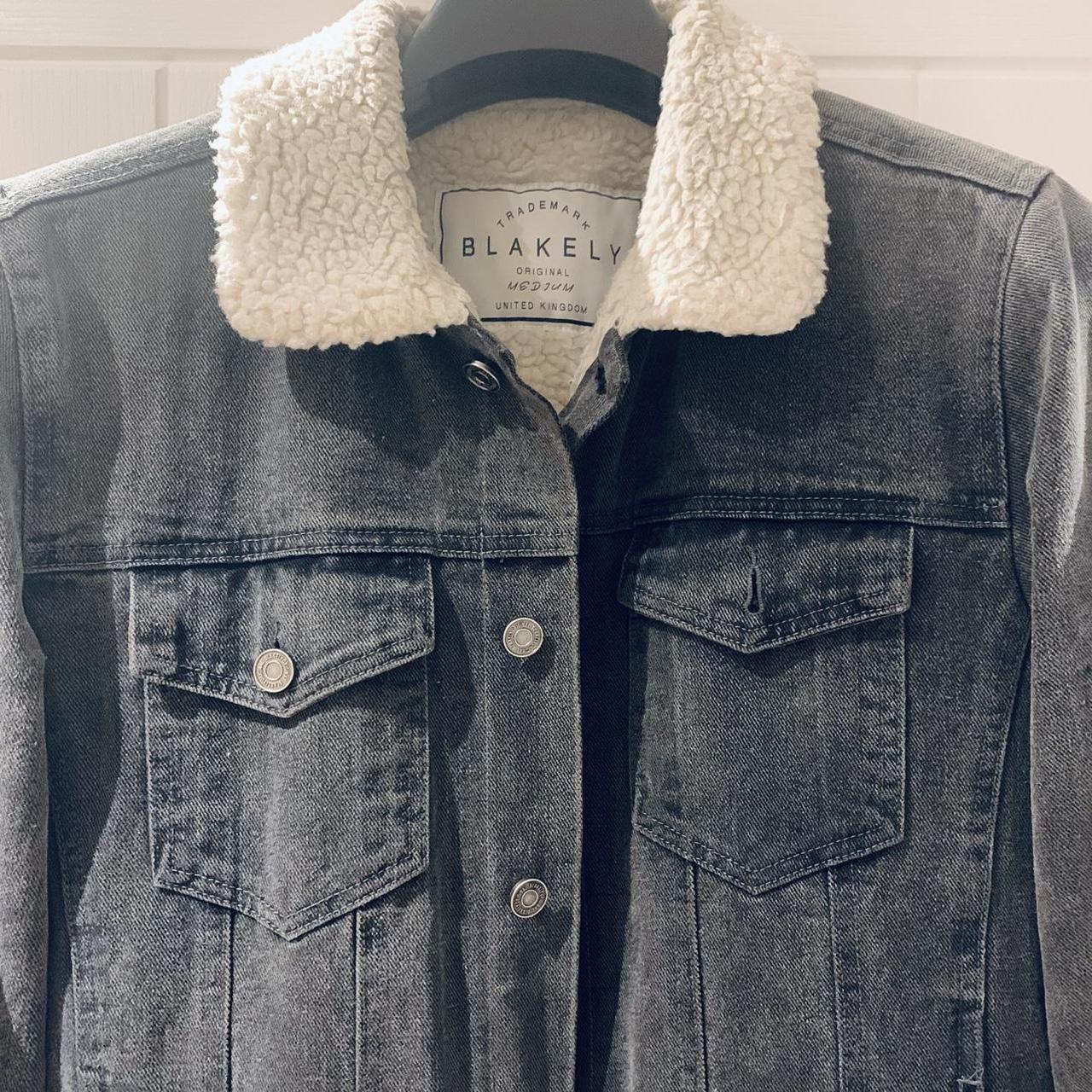 Blakely Grey Blue Puffer Jacket Blakely Denim Thick Padded Heavy