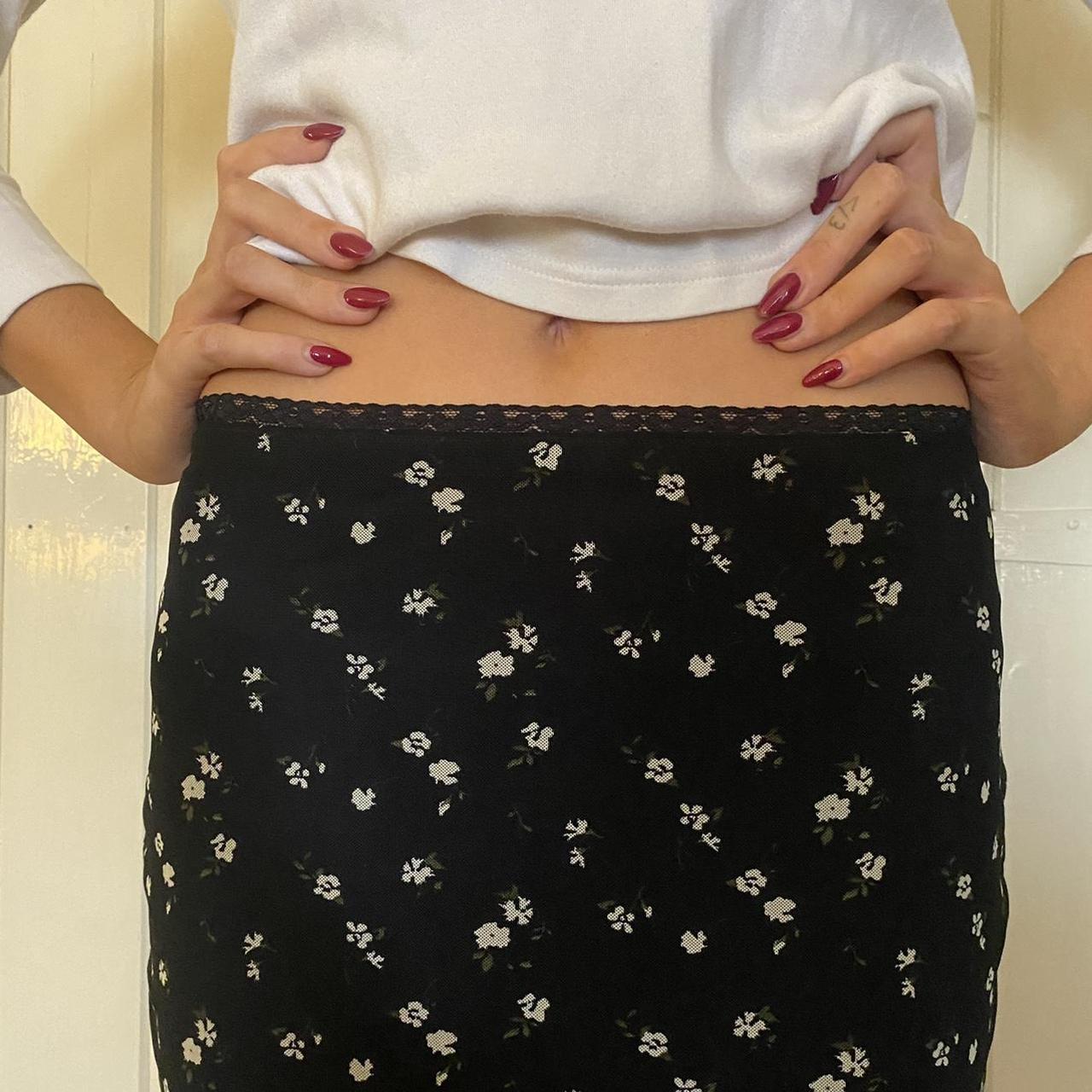 Hollister ultra highrise midi skirt with mesh... Depop