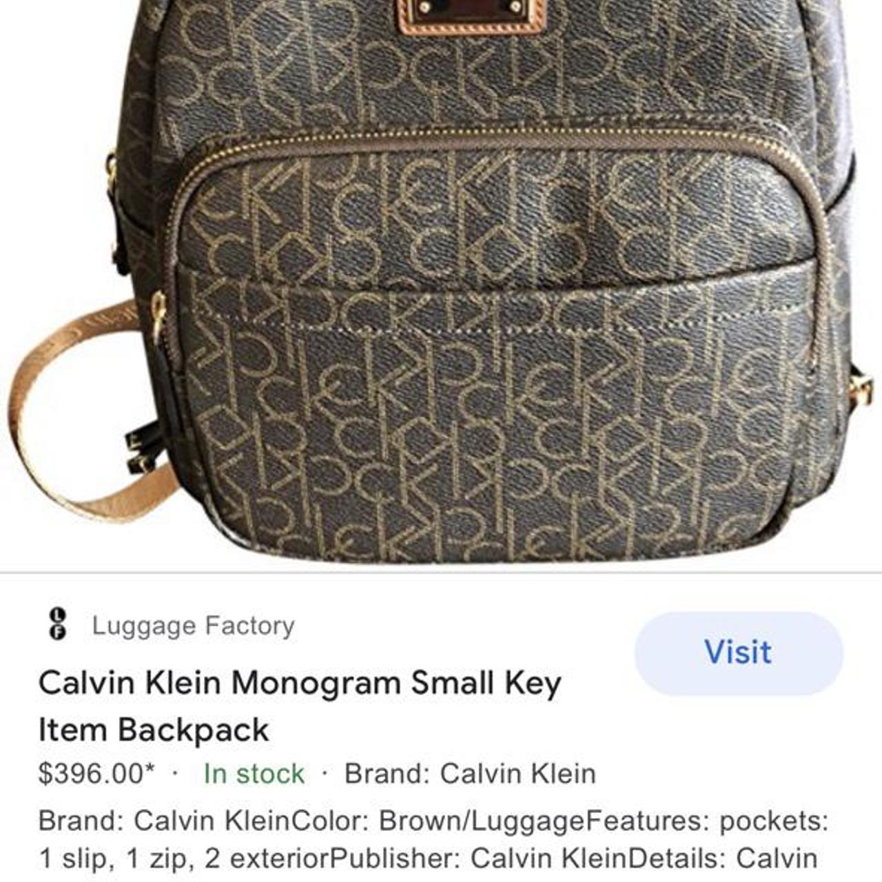 Calvin Klein Gold & Brown Miniature Mini Backpack