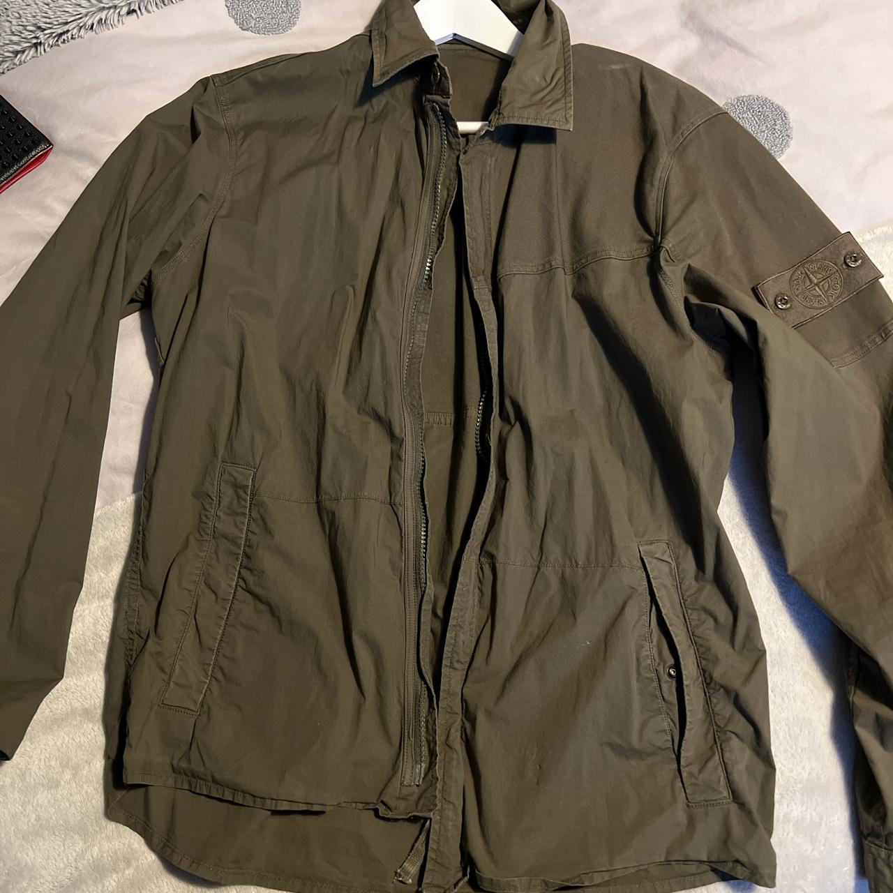 Mens khaki stone island ghost overshirt. Size large.... - Depop