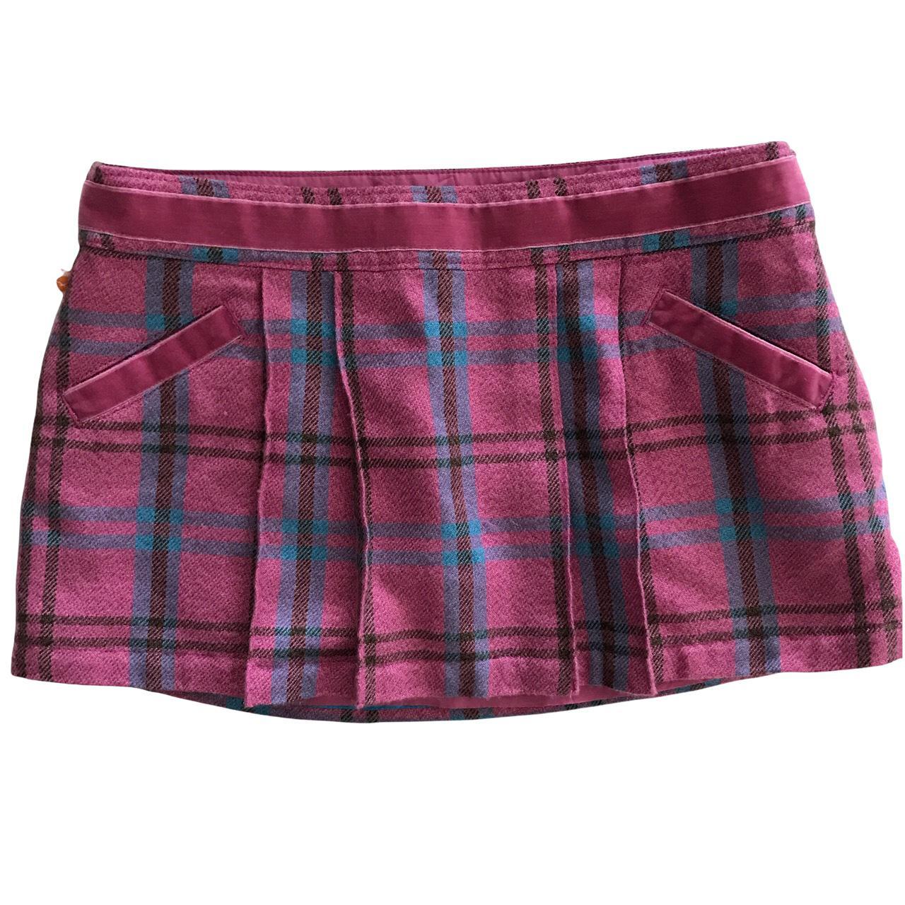 Abercrombie & Fitch Women's Pink and Blue Skirt (2)