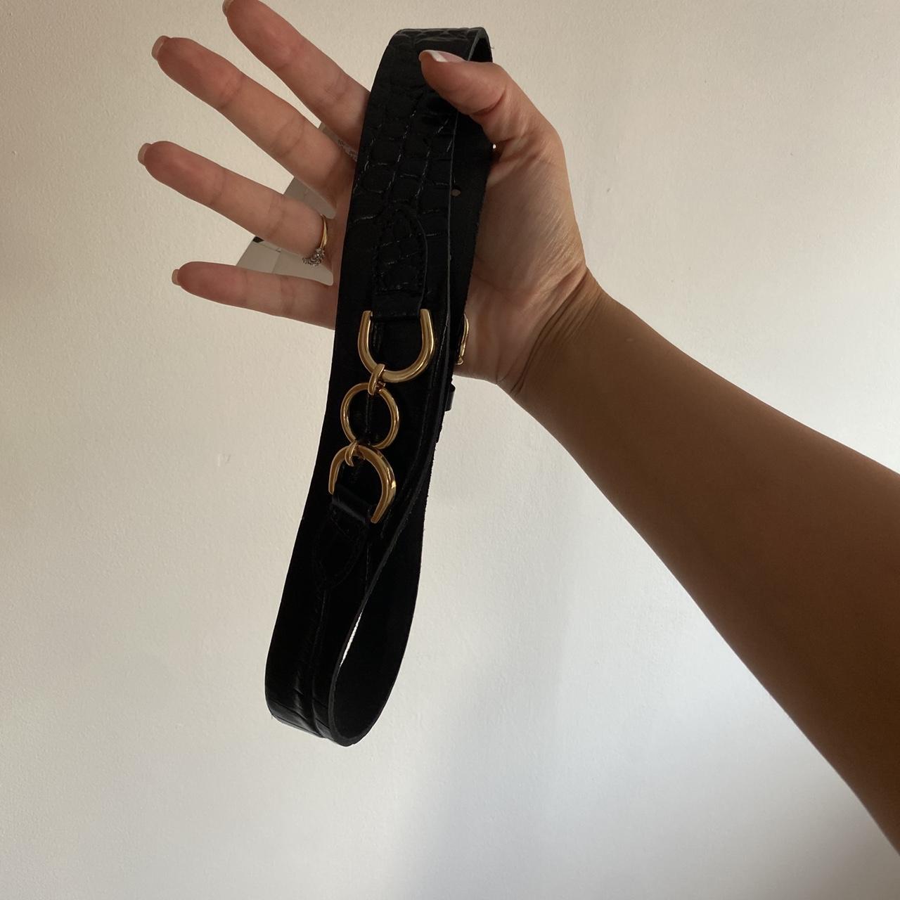 Topshop gold hot sale logo belt