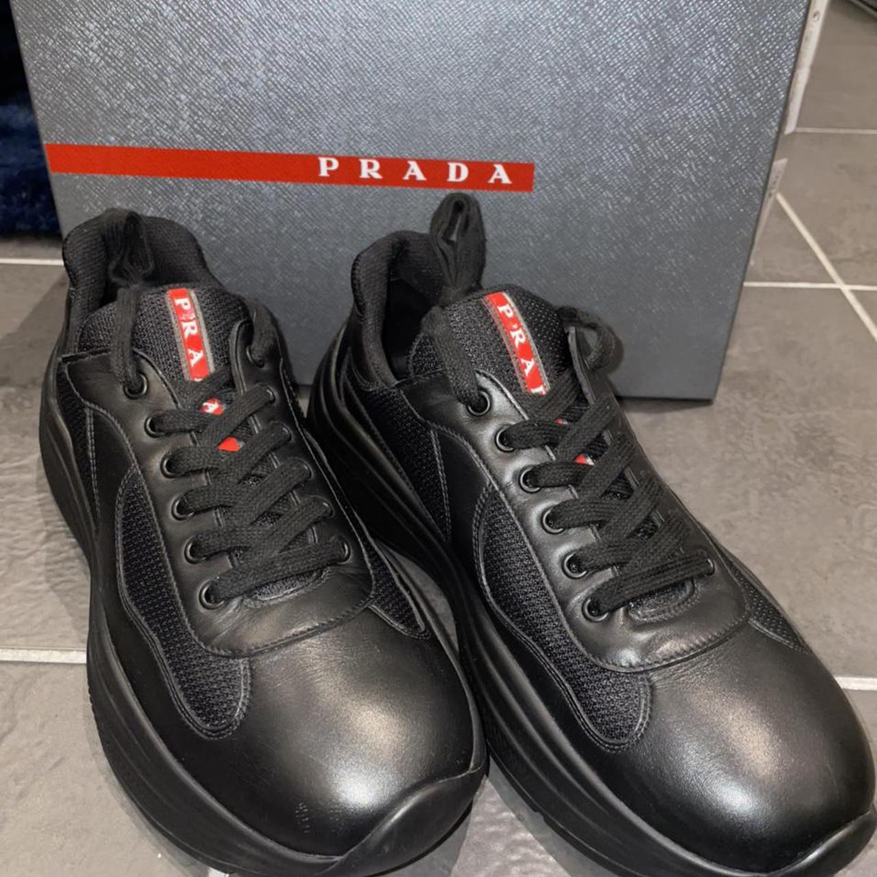 prada americas cup black leather