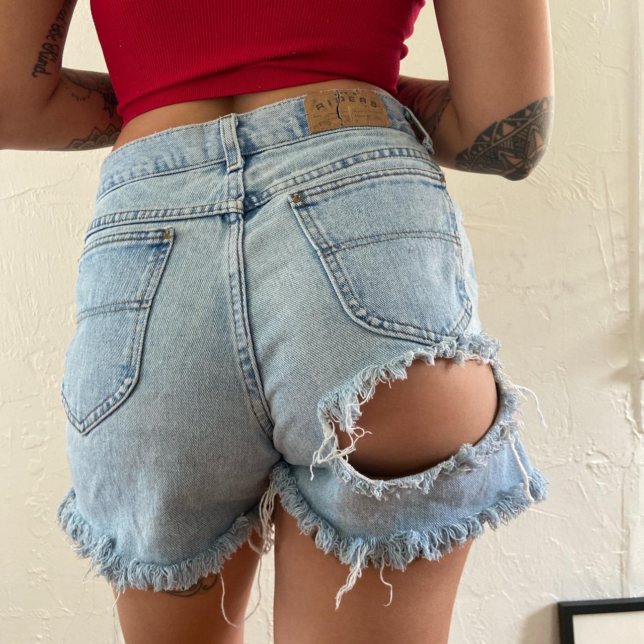 Vintage riders cut off ripped shorts with